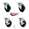 Service Caster 4 Inch Phenolic Wheel Swivel Top Plate Caster Set with 2 Brakes SCC-20S414-PHS-2-TLB-2 - alternate 3